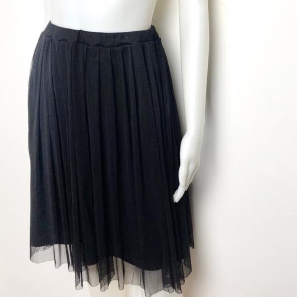 UO Black Pleated Chiffon Skirt
